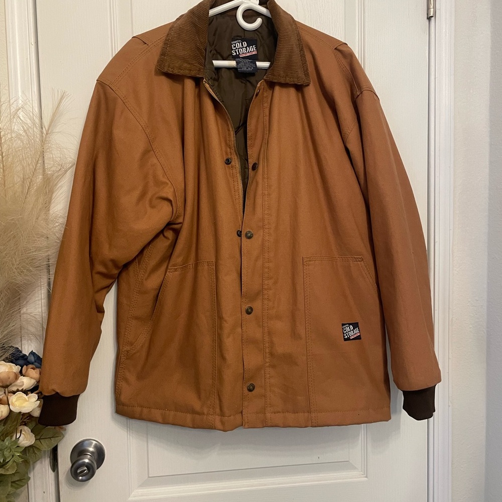 Brown duck quilted lined jacket